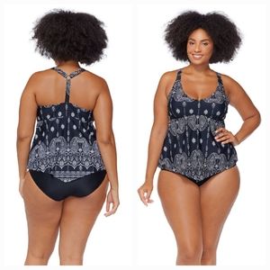 RAISINS CURVE Trinidad Tankini Top Mandala Print Size 14 NWT